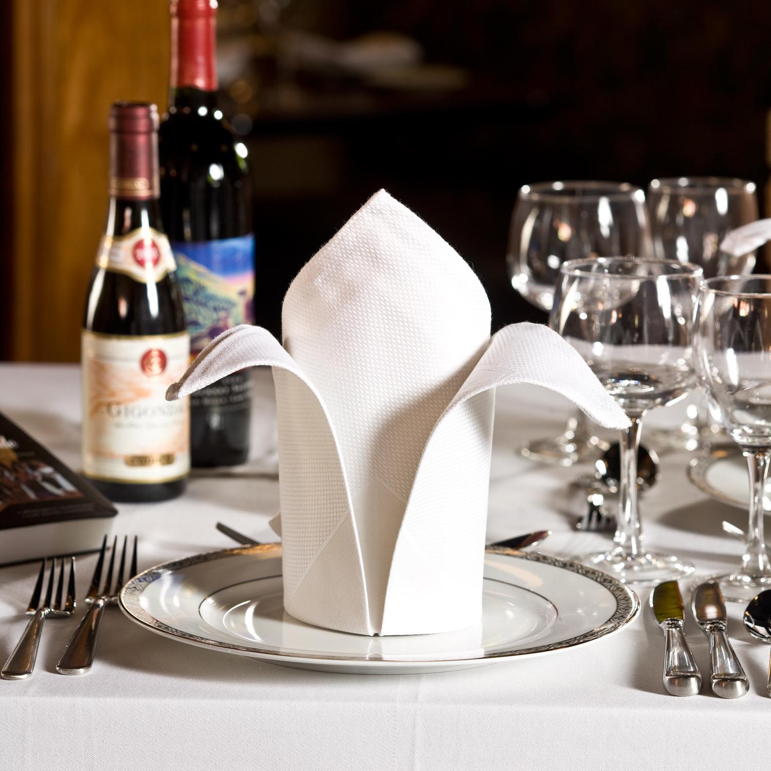 100% Mercerised Cotton Ivory Or White Satin Band Tablecloth & Napkins Set